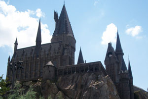 Hogwarts castle at the Wizarding Wold of Harry Potter in Orlando, FL
