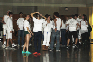 The dance that KAY Club organized ended up raising almost $300 plus food donations. “It’s just going to be a chance for kids to let off some steam, get their groove on and help two great causes,” KAY Club  Director of Service Mackenzie Nelson said. Photo by Haley Hansel.