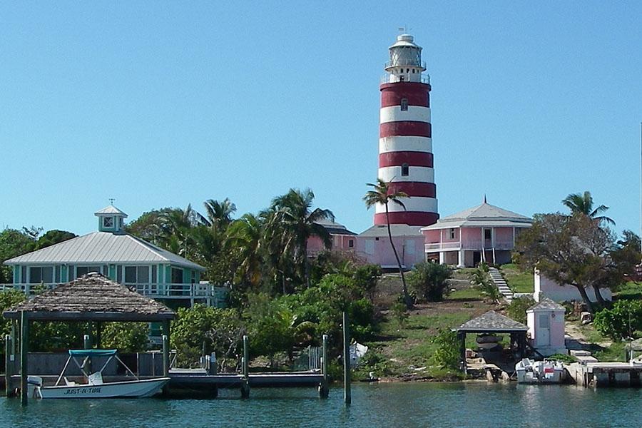 The lighthouse on the famous island of Hopetown.