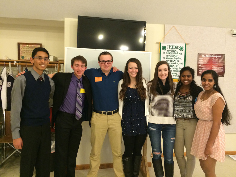 Juniors Jay Patel and Jack Fiorella, seniors Wyatt Hendrickson and Vanessa Shields and juniors Taylor Massey, Sneha Bhavanasi and Anjali Pradeep attend the 2014 Regional KAY Conference.