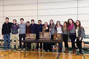 The debate team stands at the ice- cream assembly. Picture courtesy of Margo Johnson.