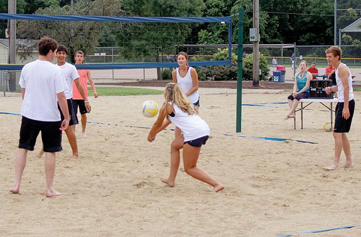 Junior Emma Rose bumps the ball to her teammates during their game on July 23 against a team from BV West. 