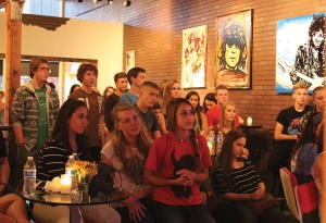 Every other Thursday, senior Stephanie Kealey's friends and classmates, including seniors Hunter Entwistle, Shelby Hardison, Taylen Hitchcock, Zack Howard, and Marissa Santacruz, gather to watch Kealey perform. 