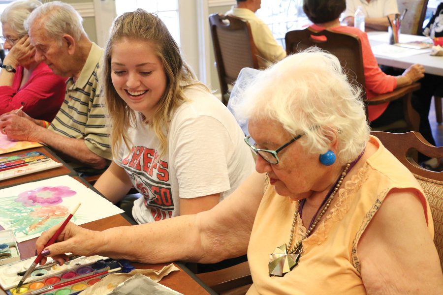 Senior Londyn Bogseth gets certified to teach people with Alzheimers to paint