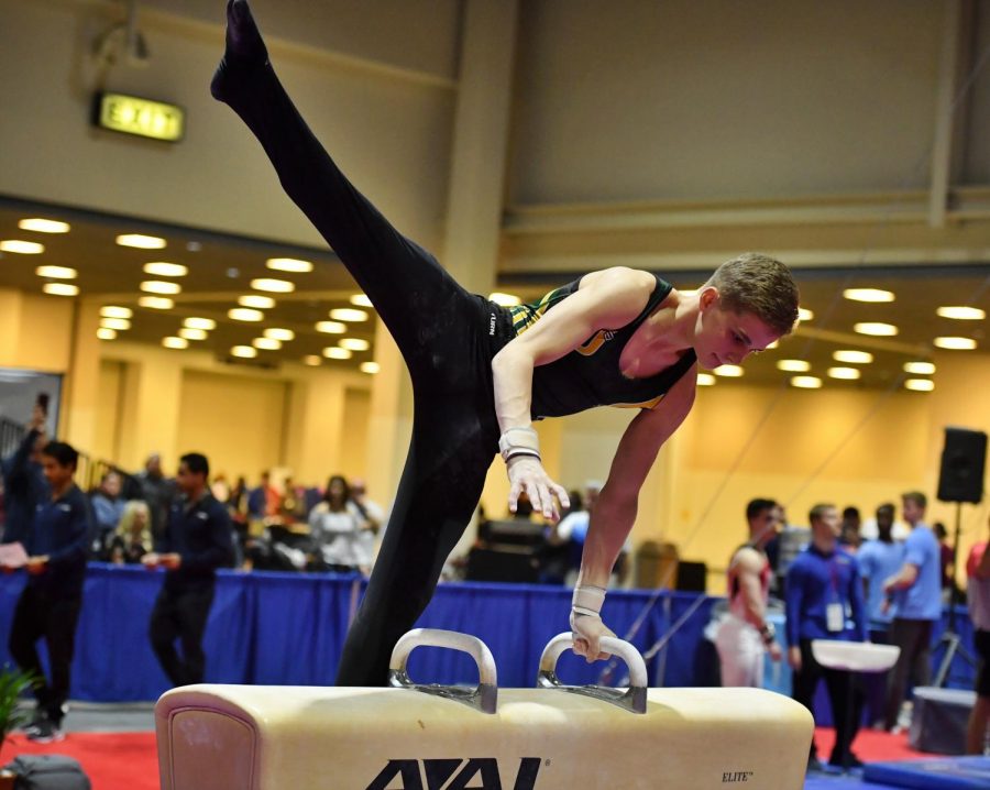 Blood, Sweat and Chalk: senior Chance Brogan competes as a level 10 gymnast