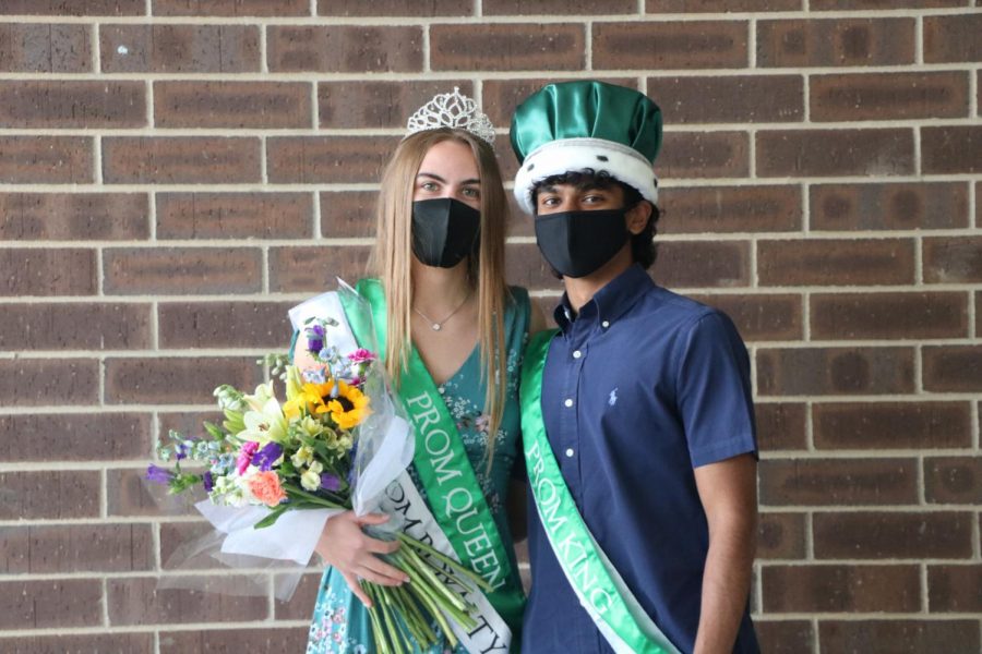 Queen senior Lauren Weber and King senior Karthik Sathish.