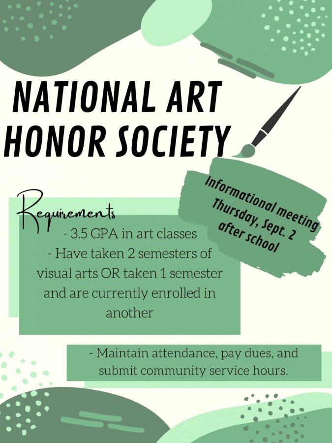 Applications for National Art Honor Society due Sept. 3