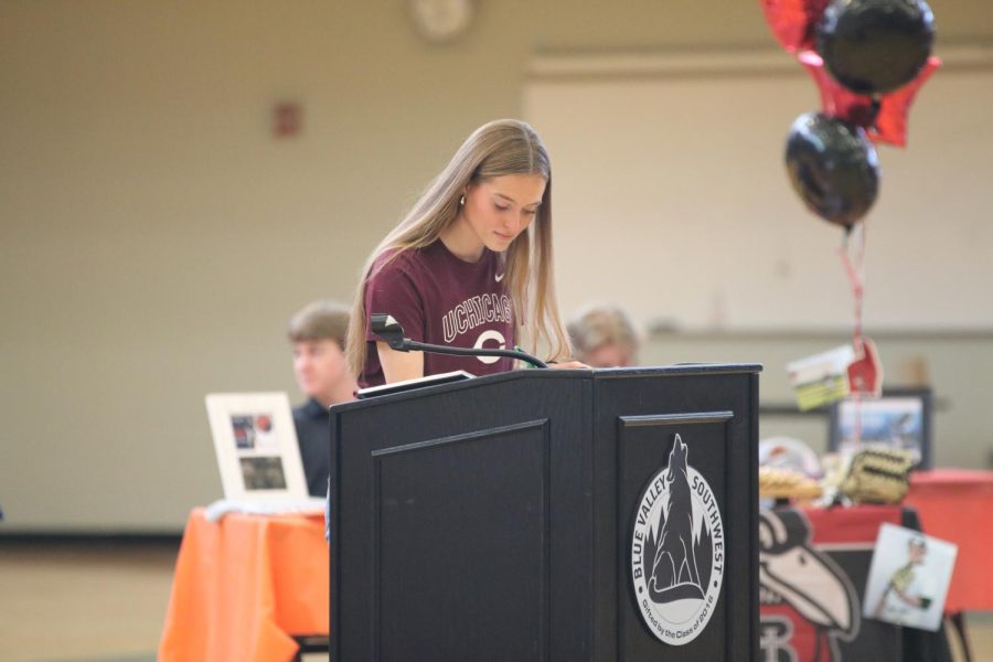 On May 6, senior Brianna Duty signs off that she will be attending the University of Chicago for soccer.