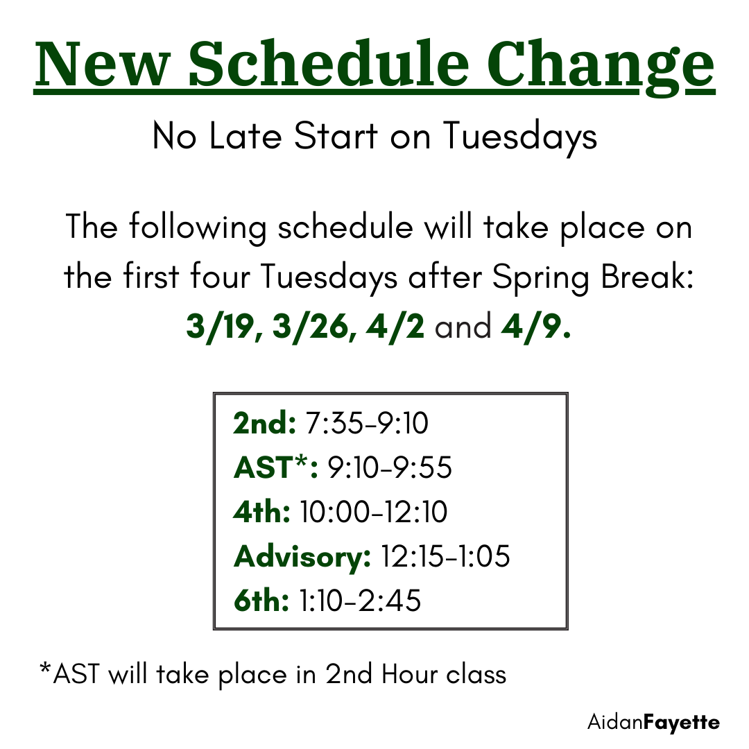 New Schedule Change