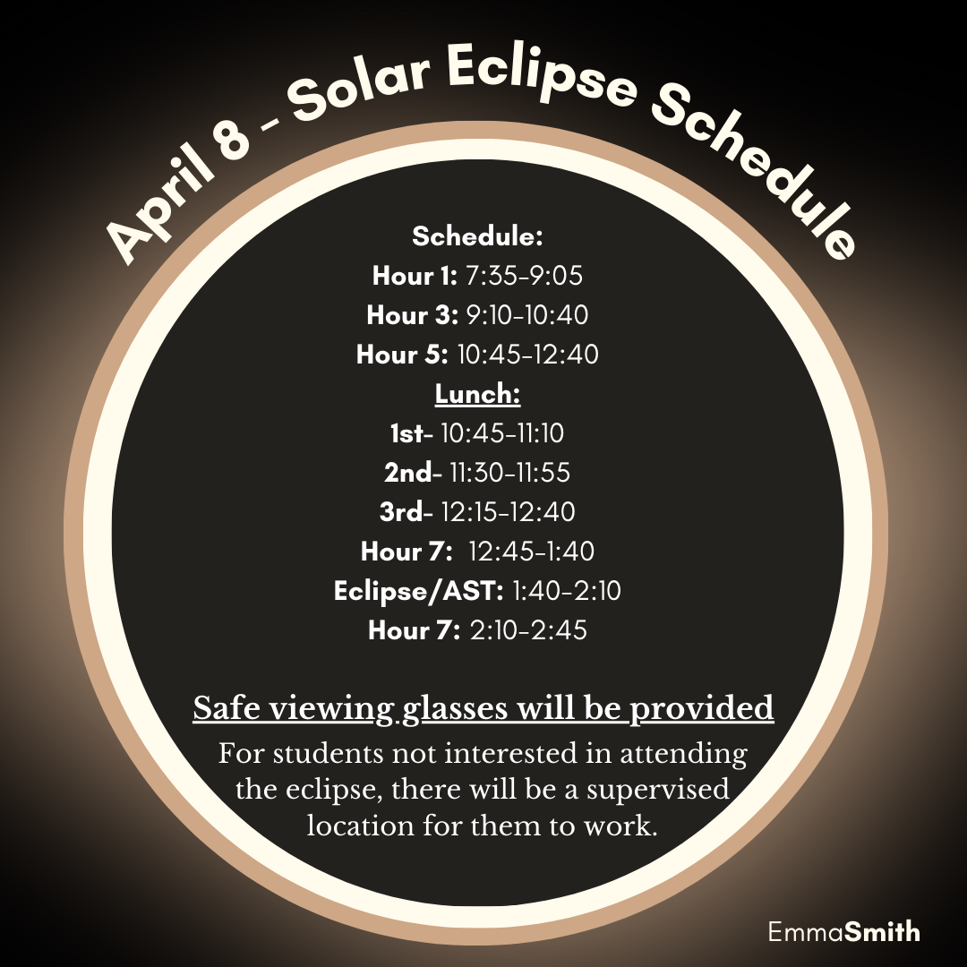 April 8 - Solar Eclipse Schedule
