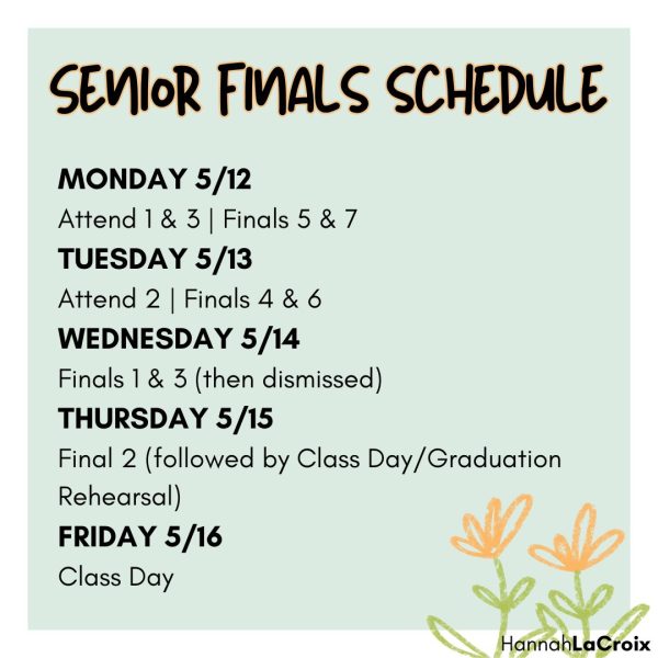 Senior Finals Schedule