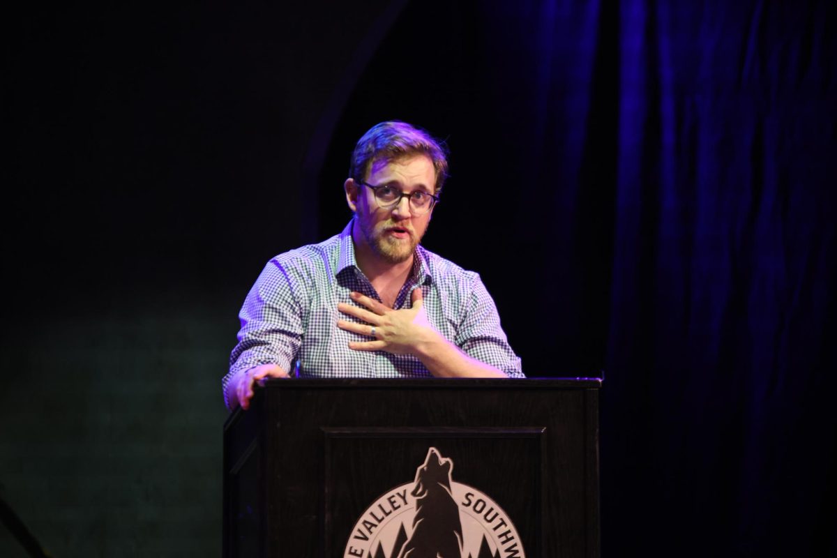 Hand on heart, theatre teacher Jordan Foote talked passionately about all the accomplishments his students should be proud of on April 21.